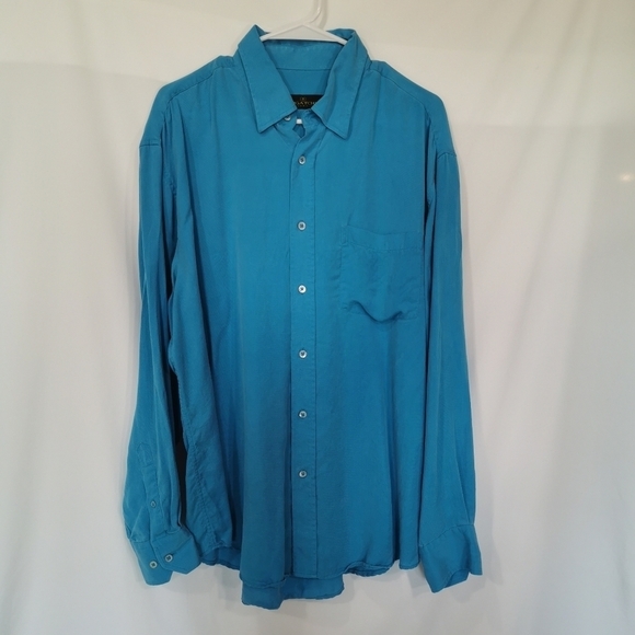 Bugatchi Other - Bugatchi Uomo Tencel Long Sleeve Button Down Shirt in Blue - Sz L